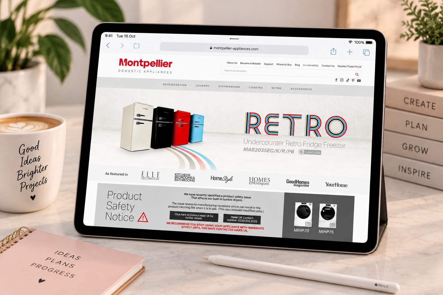 Responsive website design for Montpellier Domestic Appliances